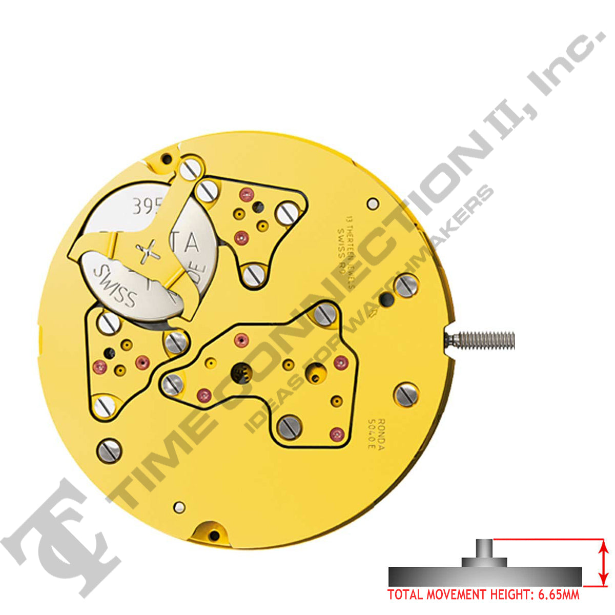 Harley Ronda 5040.E 3 Hands Swiss Made Quartz Movement Ht. 6.65MM Var Time Connection II Inc