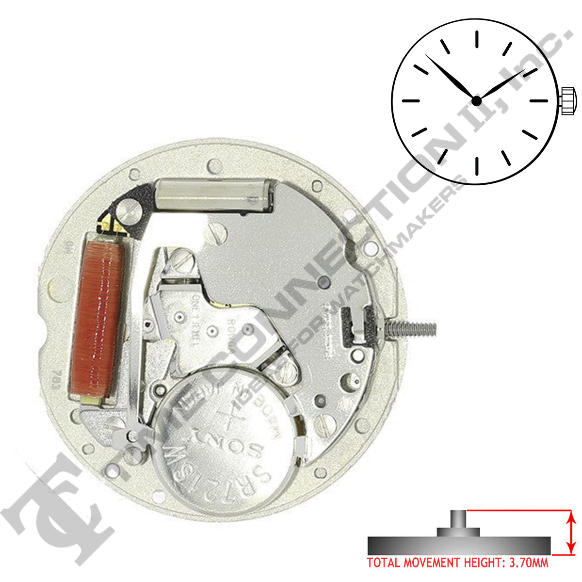 Harley Ronda 782 2 Hands Quartz Movement Ht. 3.70MM