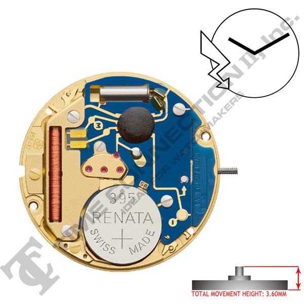 ETA 955.432 2 Hands Swiss Made Quartz Movement Ht. 3.60MM