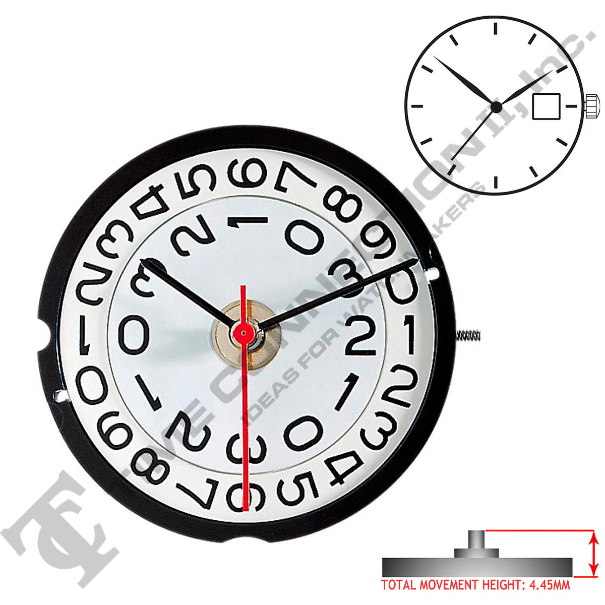 Harley Ronda 519 3 Hands Quartz Movement Ht. 4.45MM