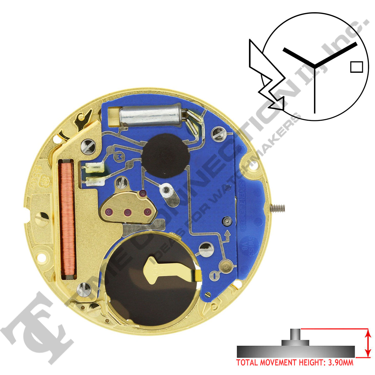 ETA 955.412-3H-D3 Swiss Made Movement