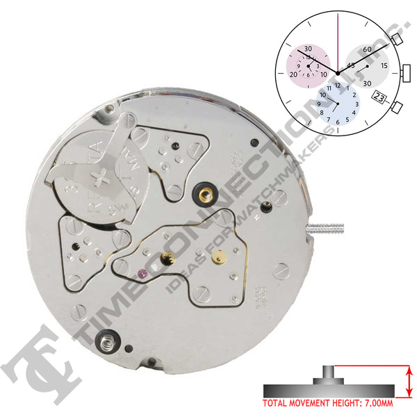 Harley Ronda 5130.D 3 Hands Quartz Movement Ht. 7.00MM