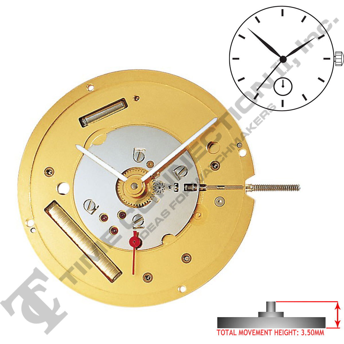 Harley Ronda 1014 3 Hands Swiss Made Quartz Movement Ht. 3.50MM