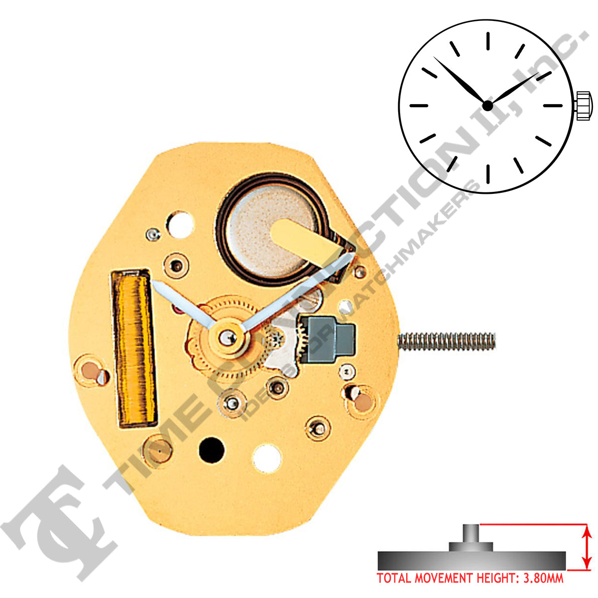 Harley Ronda 762 2 Hands Swiss Made Quartz Movement (Various Heights)