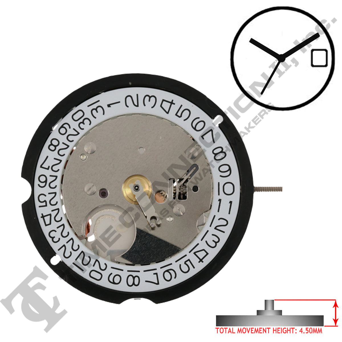 Harley Ronda 505 3 Hands Quartz Movement (Various Heights)