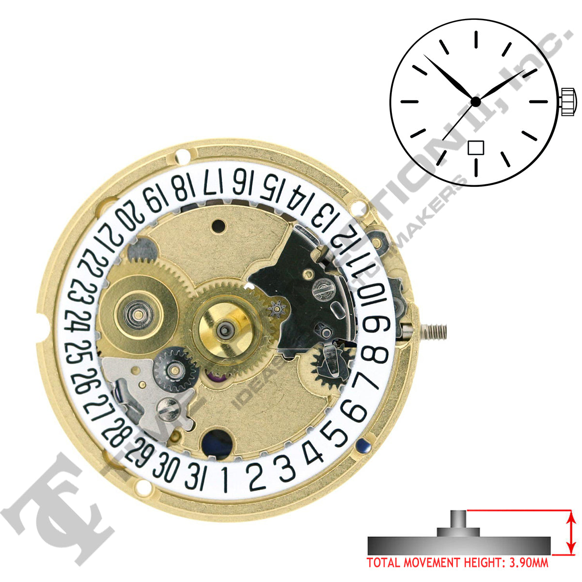 ETA 956.112-3H-D6 Swiss Made Movement (Replaced ETA 556.115-D6)