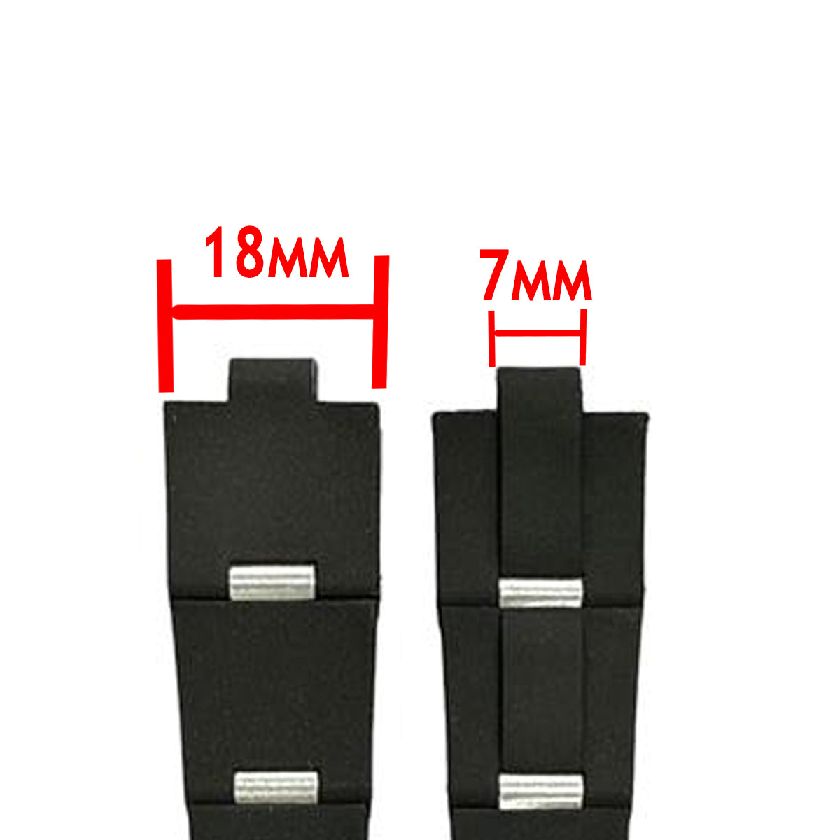 Black Silicone Rubber Strap for Bvlgari Diagono (18mm) With Notch 7mm