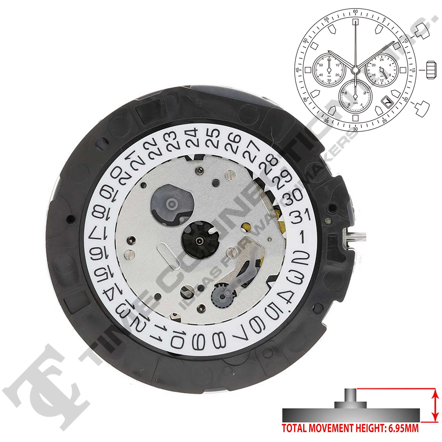 Miyota/Citizen LTD 0S25 3 Hands Japan Quartz Movement Ht. 6.95MM
