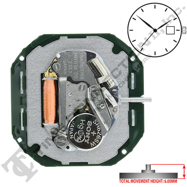 Miyota/Citizen LTD 2353 3 Hands Japan Quartz Movement Ht. 6.00MM