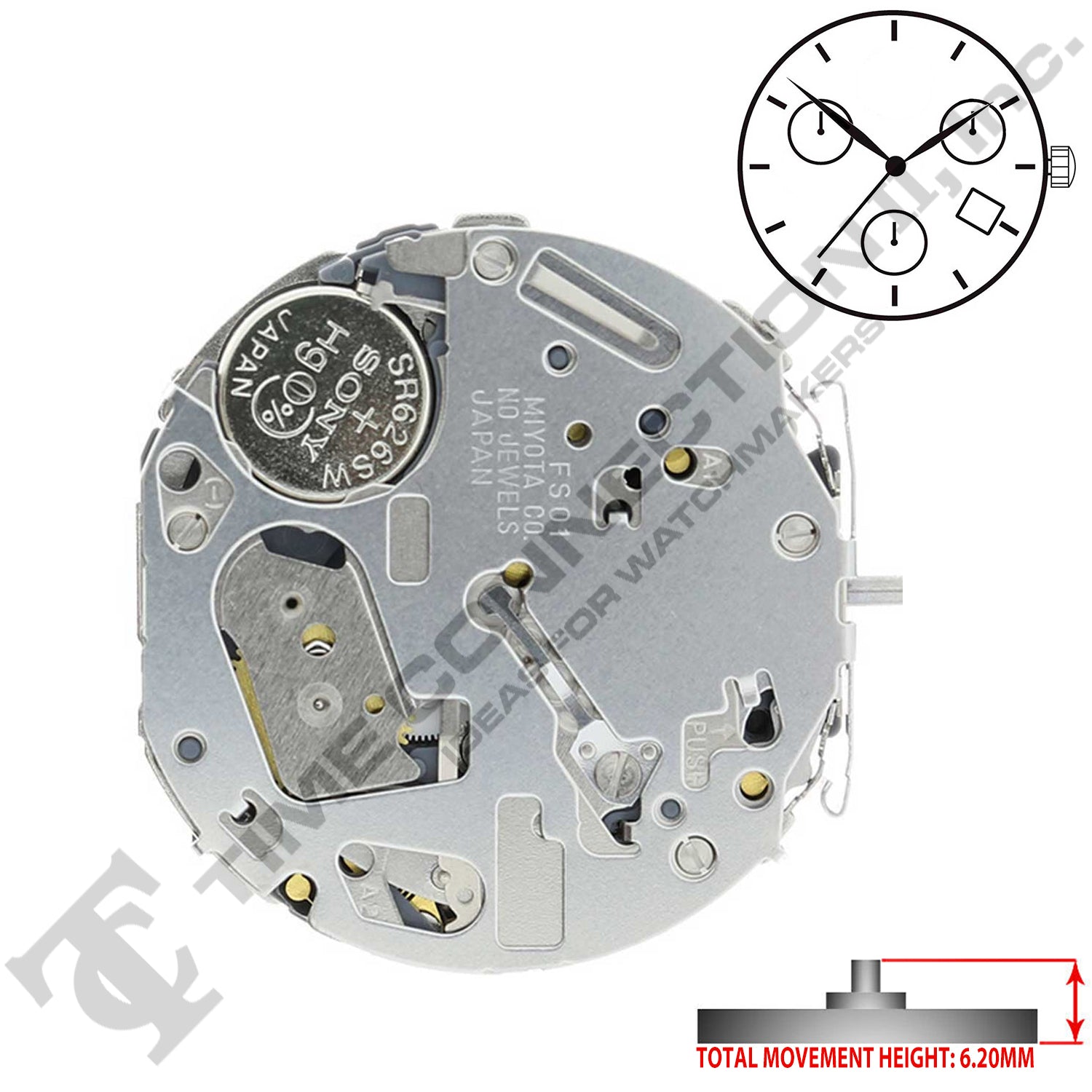 Miyota/Citizen LTD FS01 Japan Quartz Movement Ht. 6.2MM