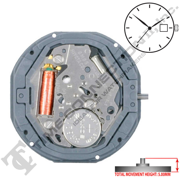 Miyota/Citizen LTD 6M53 3 Hands Japan Quartz Movement Ht. 5.00MM