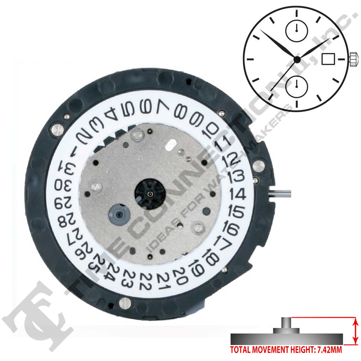 Miyota/Citizen LTD 6S11 Japan Quartz Movement Ht. 7.42MM