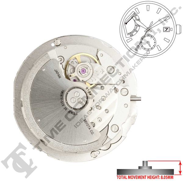 Miyota/Citizen LTD 9134-D3  Japan Automatic Movement Ht.