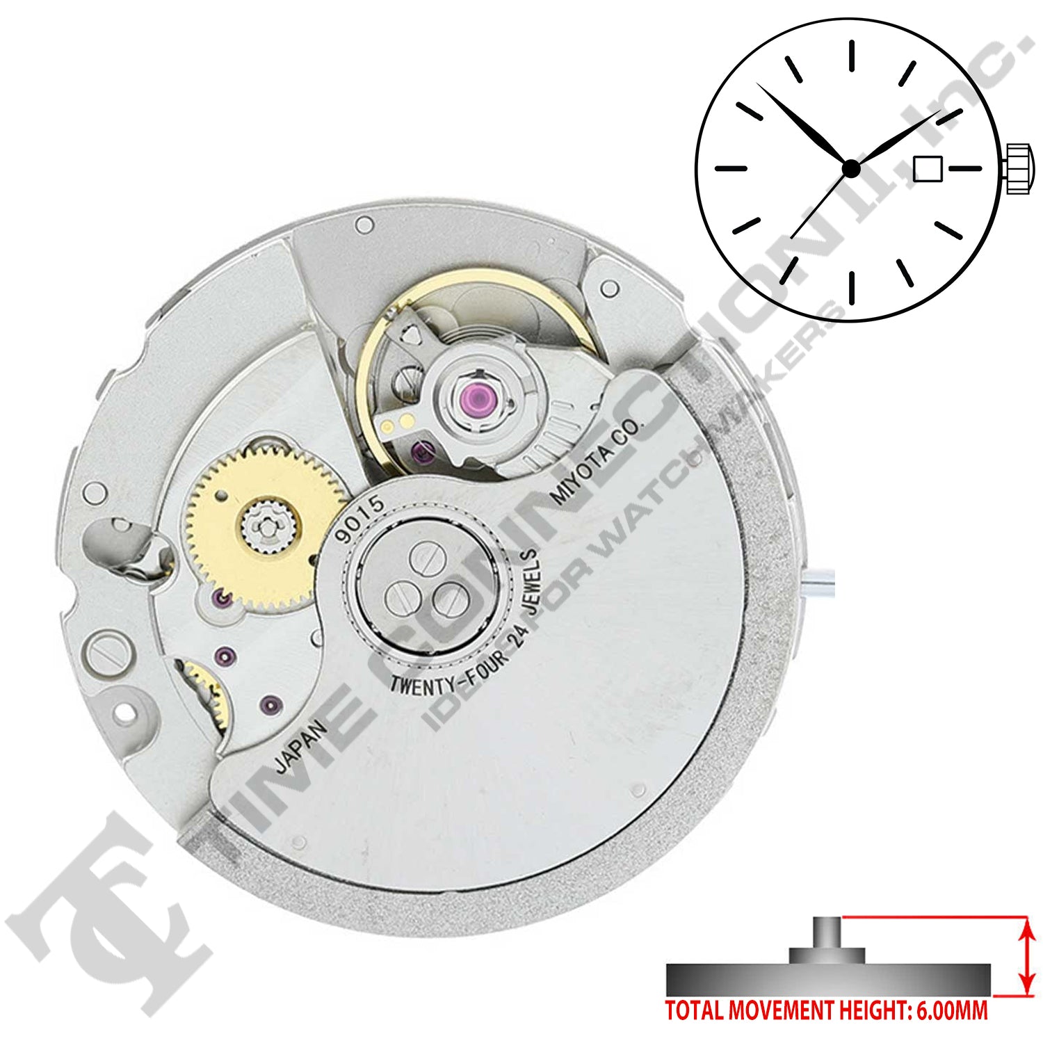 Miyota/Citizen LTD 9015 Japan Automatic Movement Ht. 6.0MM