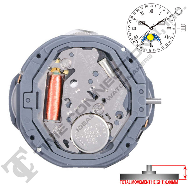 Miyota/Citizen LTD 6P80 Japan Quartz Movement Ht.6.00MM