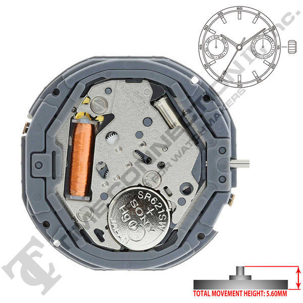 Miyota/Citizen LTD 6P75 Japan Quartz Movement Ht.5.6MM