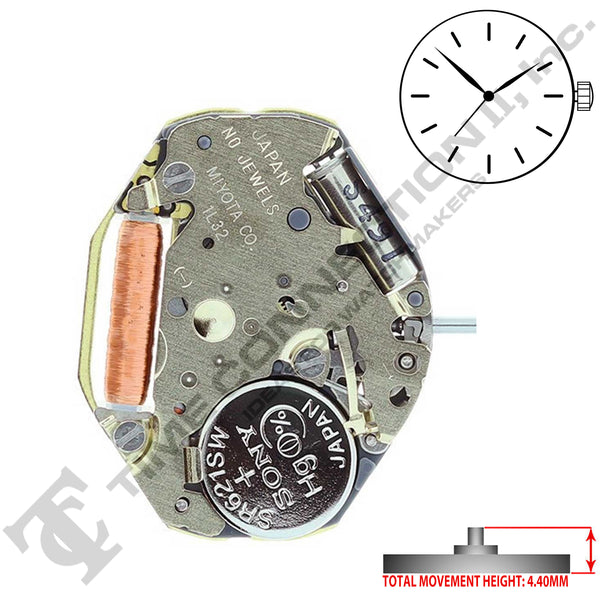 Miyota/Citizen LTD 1L36 Japan Quartz Movement Ht. 4.40MM Discontinued (Use MIY-GL34)