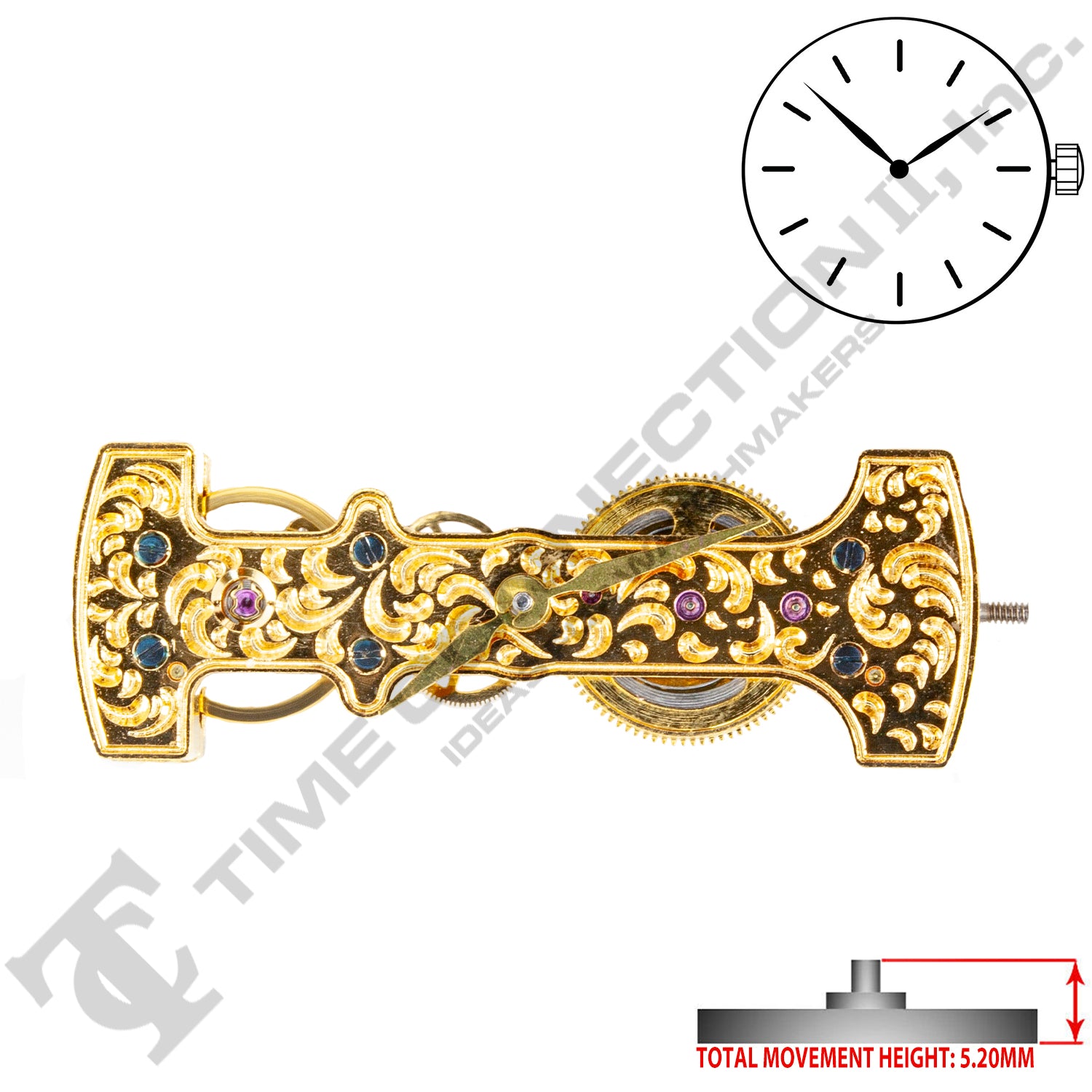 Chinese JQ005 Mechanical Movement Ht. 5.20MM (Steel or Gold Tone)