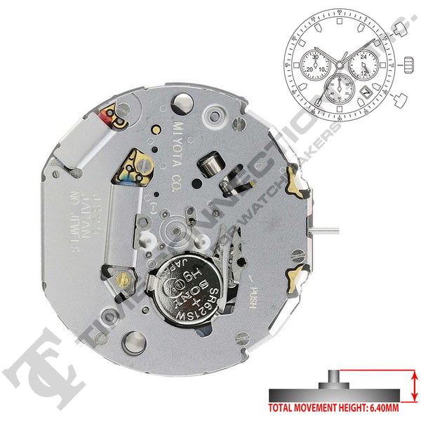 Miyota/Citizen LTD JS25 3 Hands Japan Quartz Movement Ht. 6.40MM