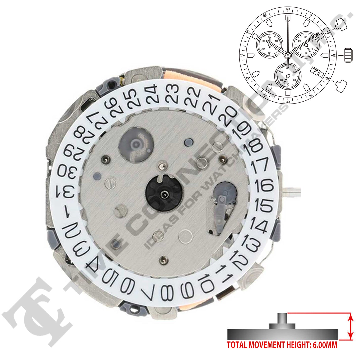 Miyota/Citizen LTD FS00-D4A Japan Quartz Movement Ht. 6.0MM