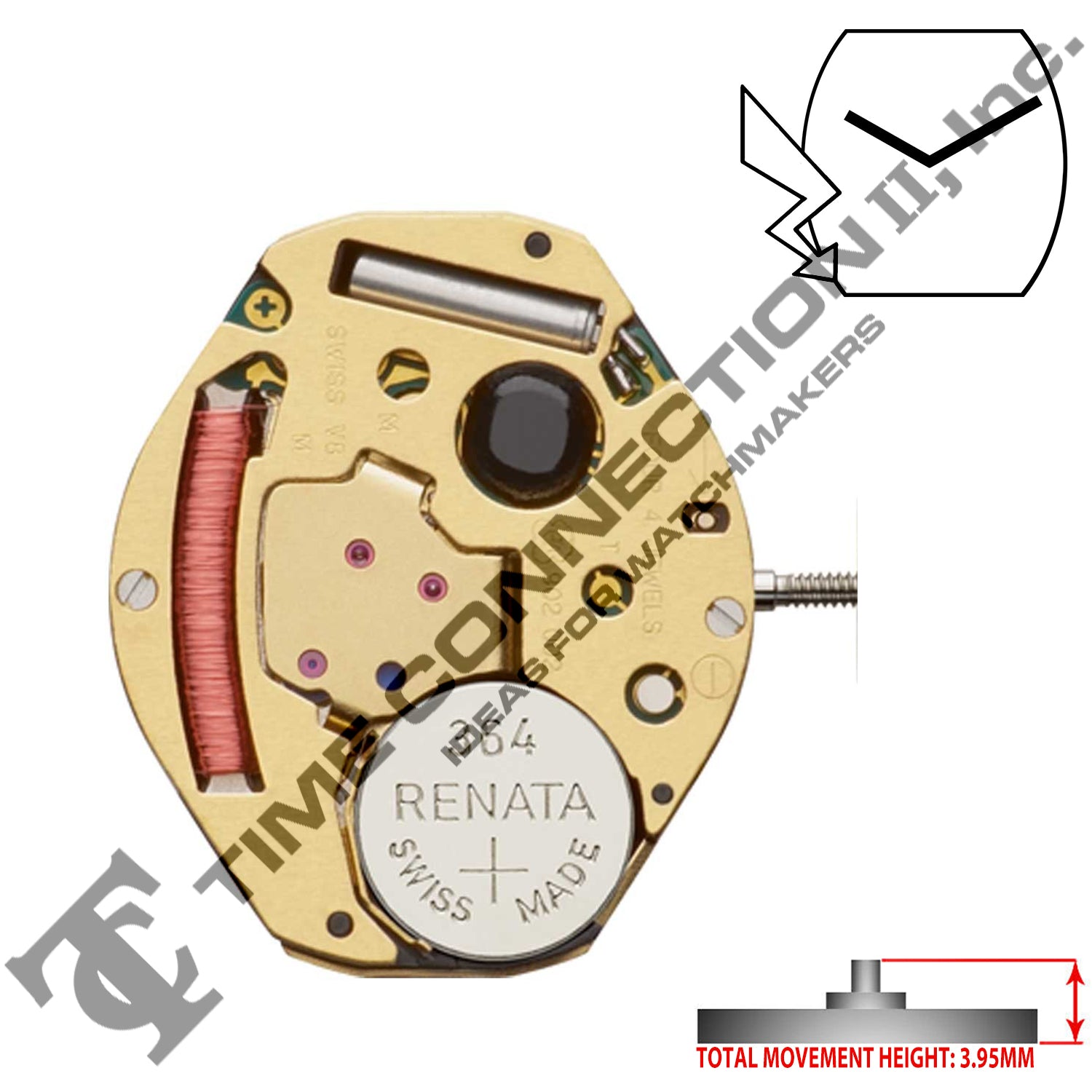 ETA 902.002 2 Hands Swiss Made Quartz Movement Ht. 3.45MM