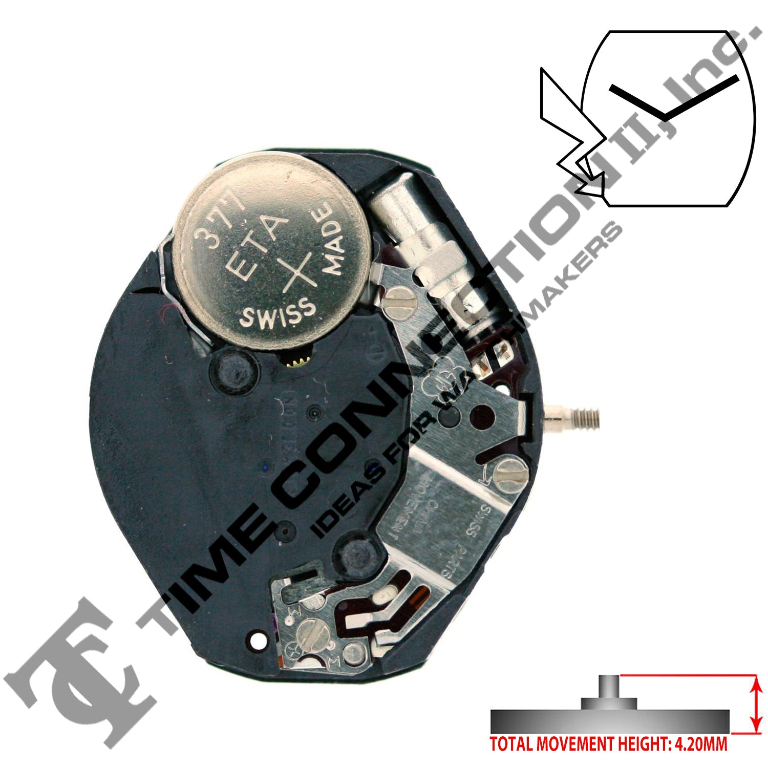 ETA 802.002 2 Hands Swiss Made Movement Ht. 4.2MM