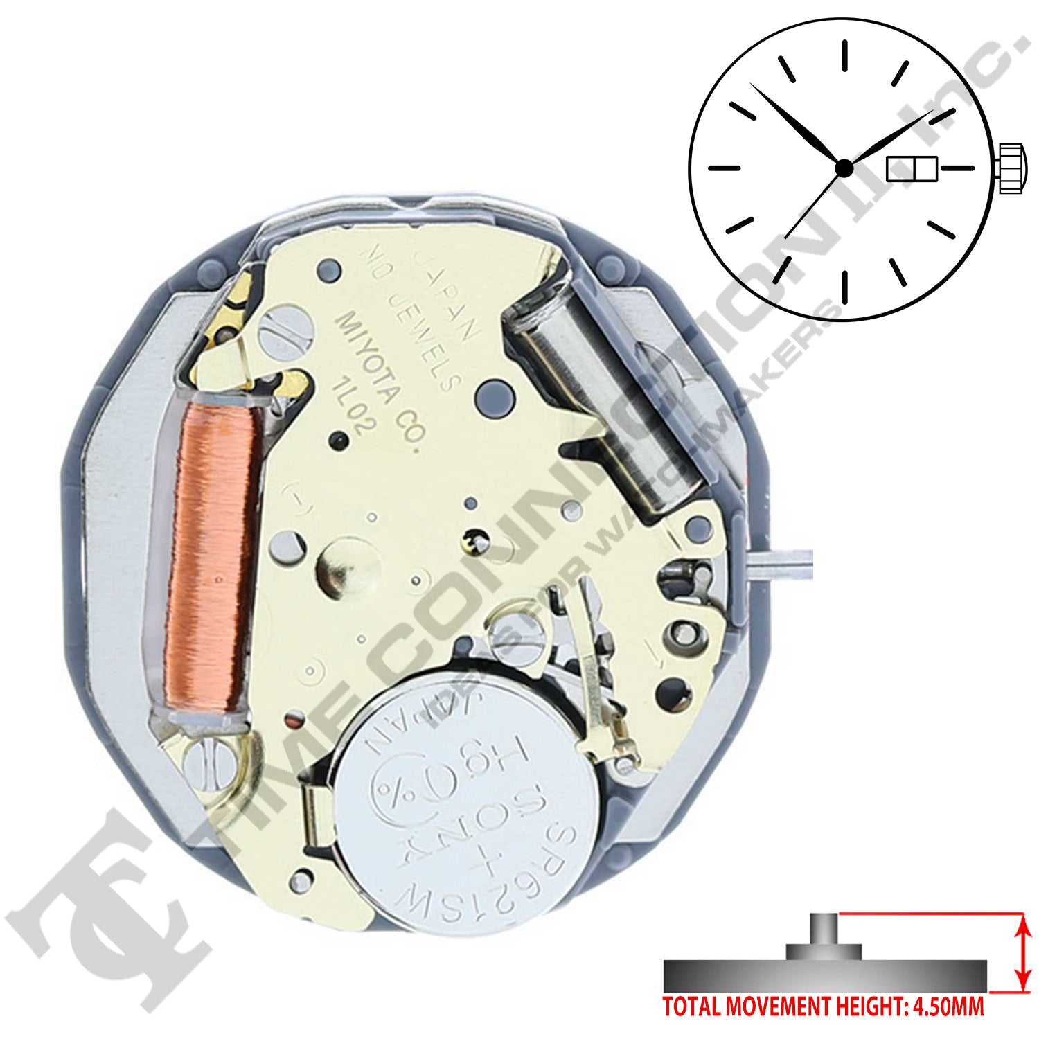 Miyota/Citizen LTD 1L02 3 Hands Japan Quartz Movement Discontinued (Use MIY-GL02)