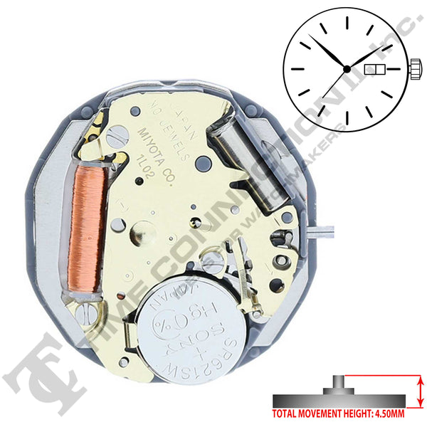 Miyota/Citizen LTD 1L02 3 Hands Japan Quartz Movement Discontinued (Use MIY-GL02)