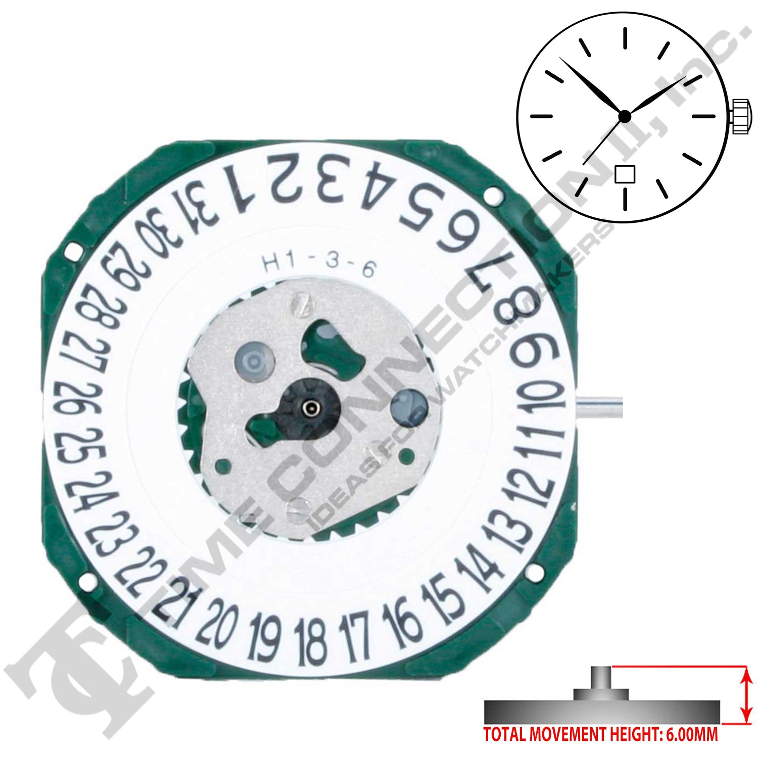 Orologio Ruota Movimento Orologio Al Quarzo MIYOTA 6L32, Nuovo Vecchio Stock (NOS) - Ricambio Per Orologiai Movimento Orologio Giapponese - Foto 5