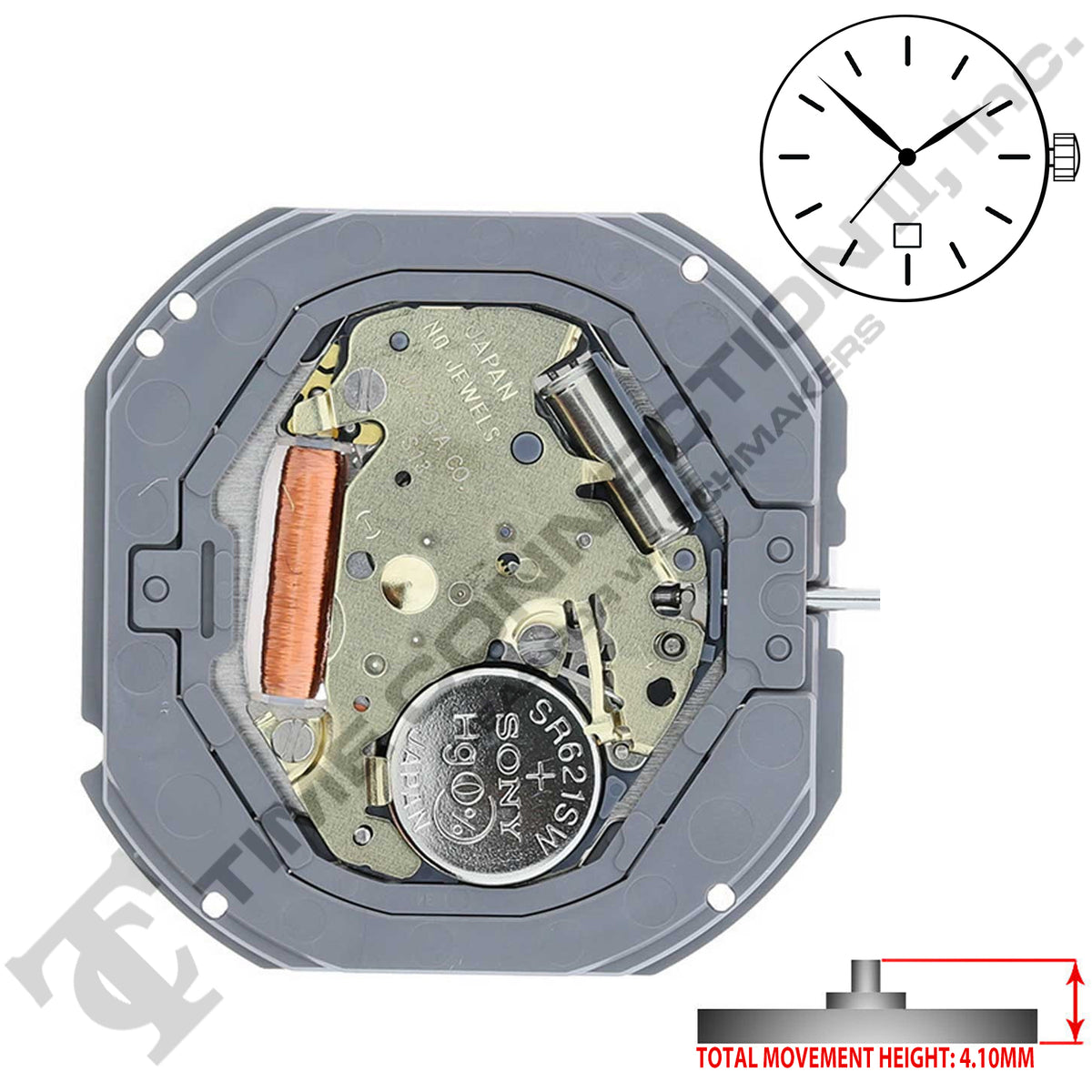 Miyota/Citizen LTD 1S13-D6 Japan Quartz Movement Ht. 4.10MM – Time ...