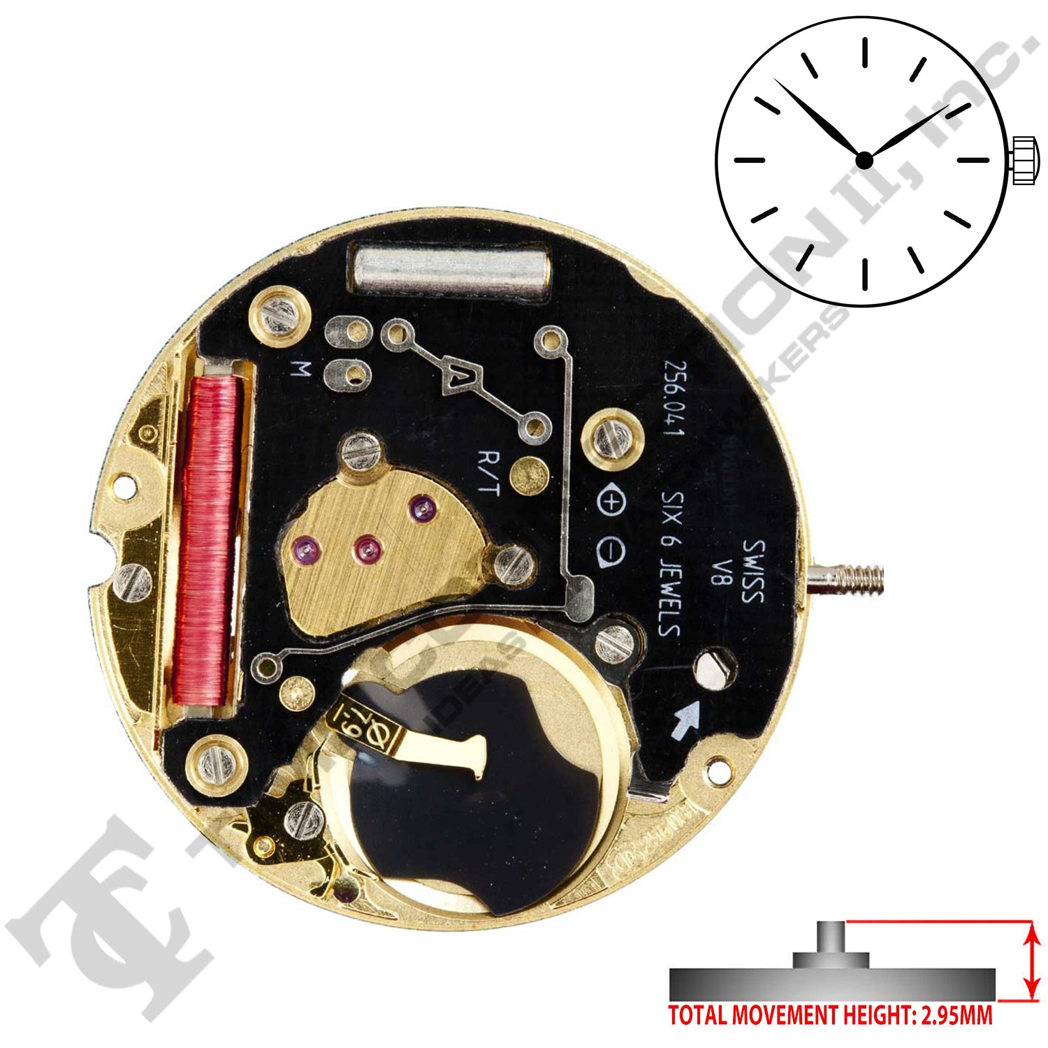 ETA 256.031 2 Hands Swiss Made Quartz Movement Ht. 2.95MM