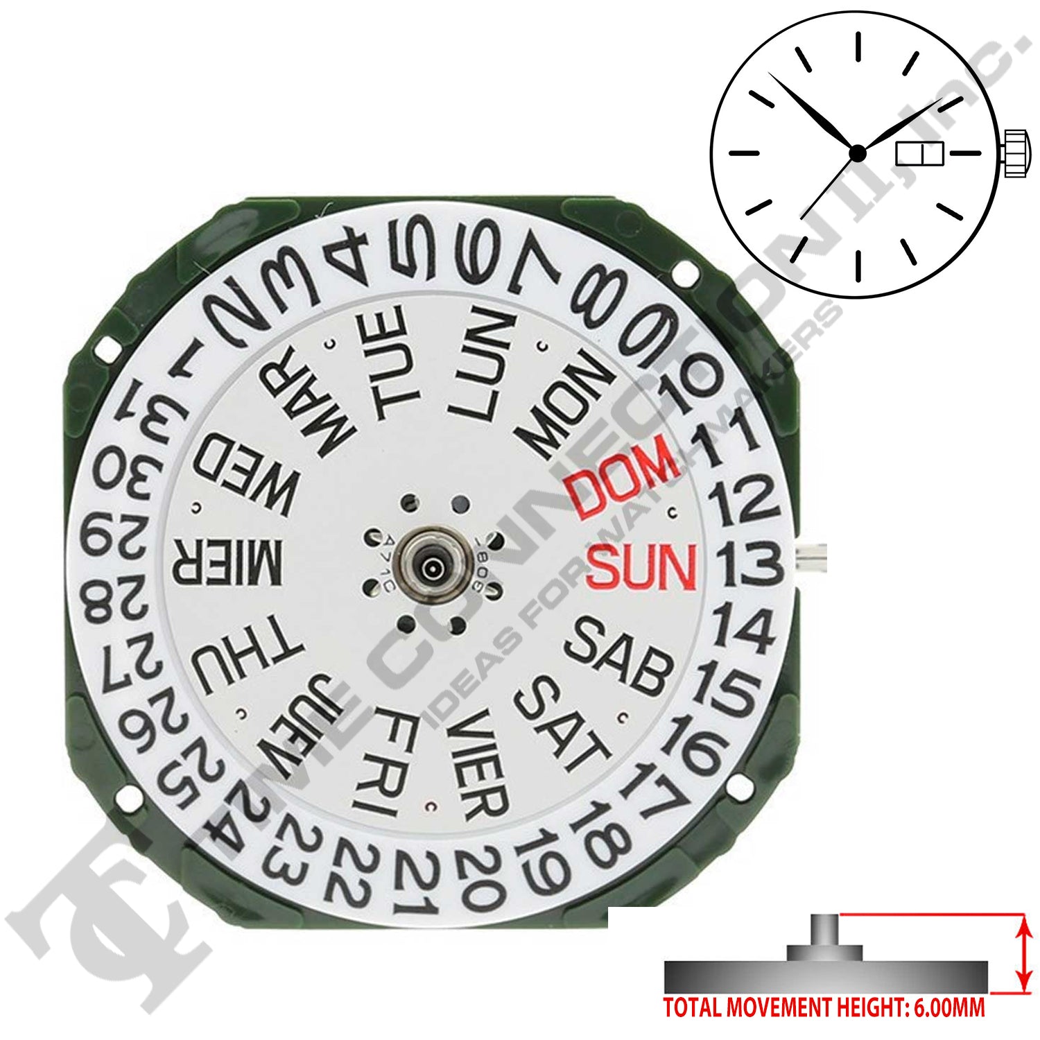 Miyota/Citizen LTD 2305 3 Hands Japan Quartz Movement Ht.6.00MM