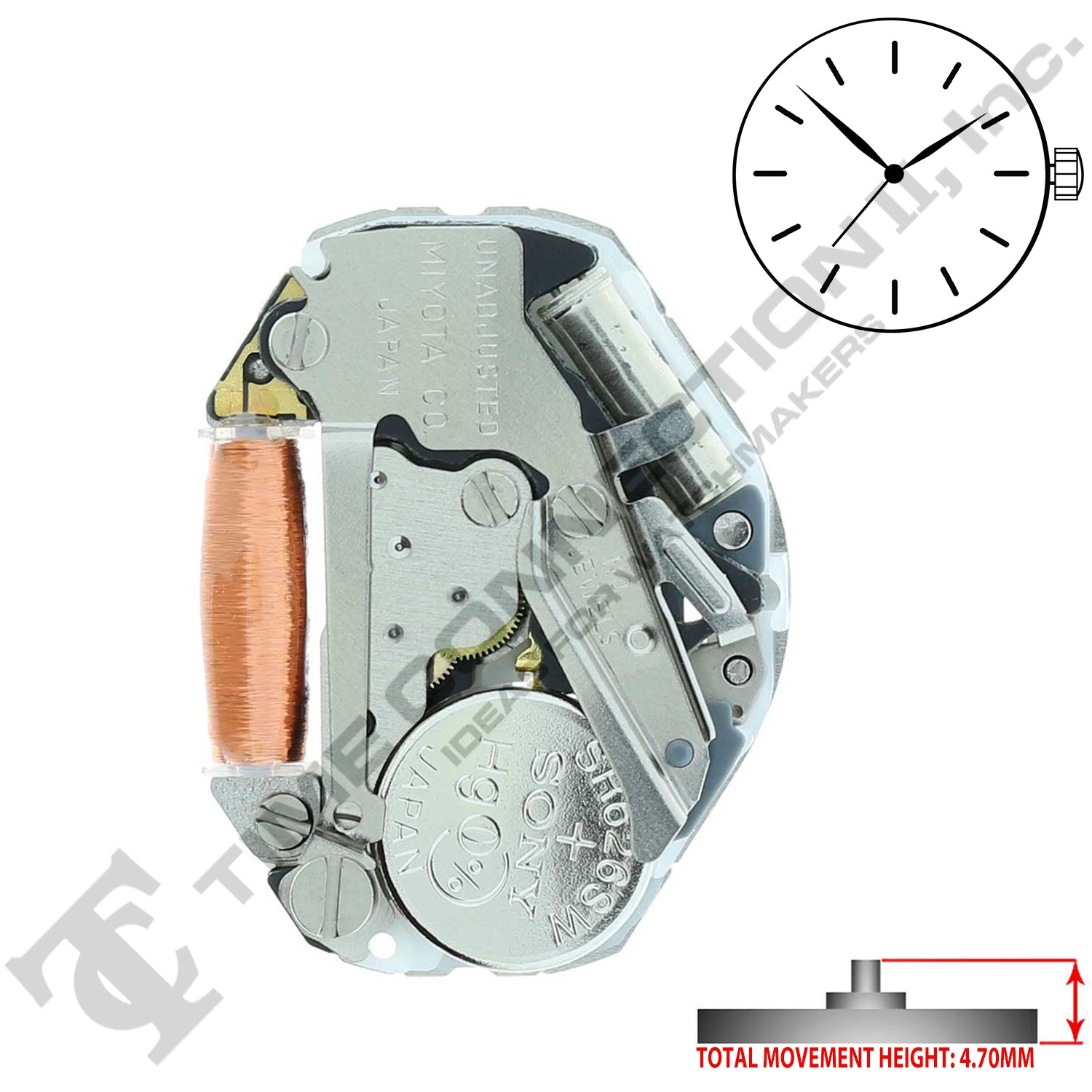thumbnail image 2 of Original Miyota 5Y30 Japan Quartz Watch Movement - 3 Hands - New 2 of 6