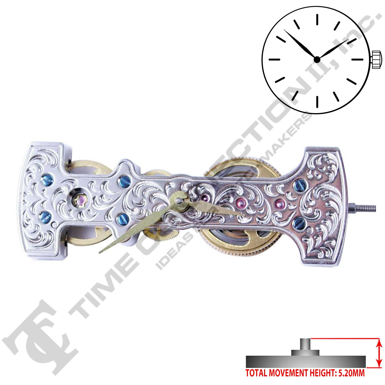 China JQ005 Mechanical Movement Ht. 5.20MM (Steel or Gold Tone)
