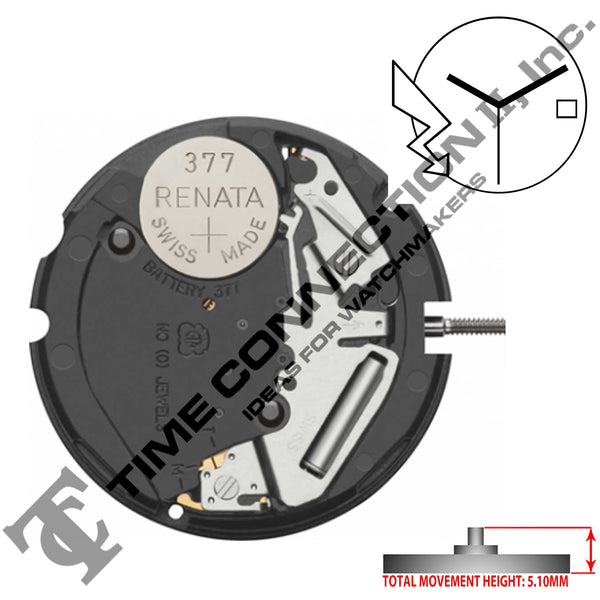 ETA 803.112 3 Hands Swiss Made Quartz Movement Ht. 5.10MM
