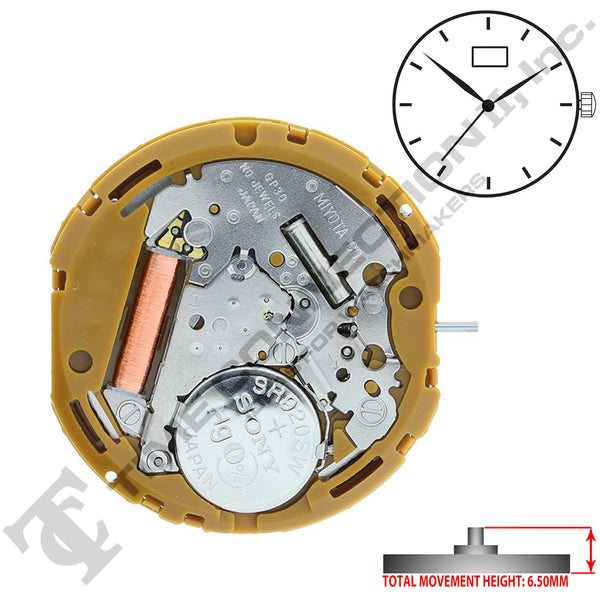 Miyota/Citizen LTD GP30 3 Hands Japan Quartz Movement Ht. 6.50MM