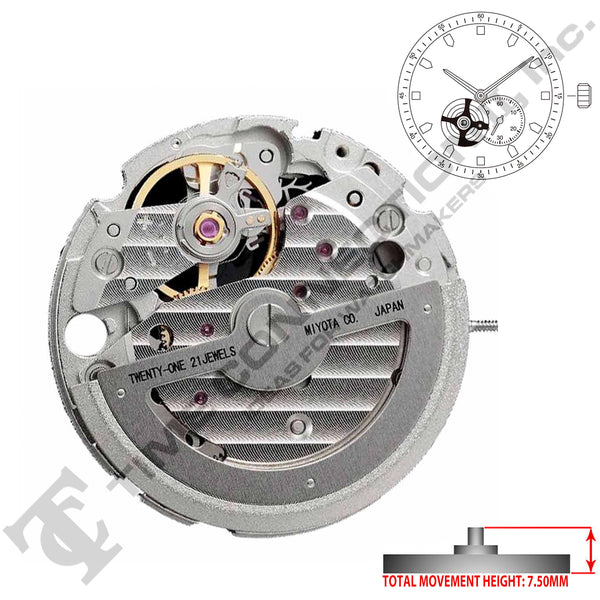 Miyota/Citizen LTD 82S5 Japan Automatic Movement Ht. 7.5MM