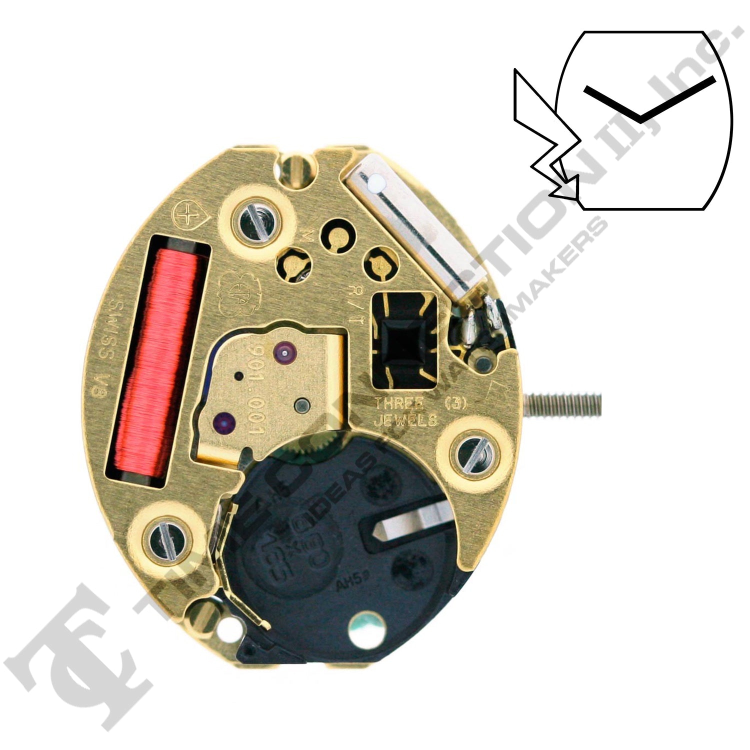 ETA 901.001 2 Hands Swiss Made Quartz Movement (Various Heights)