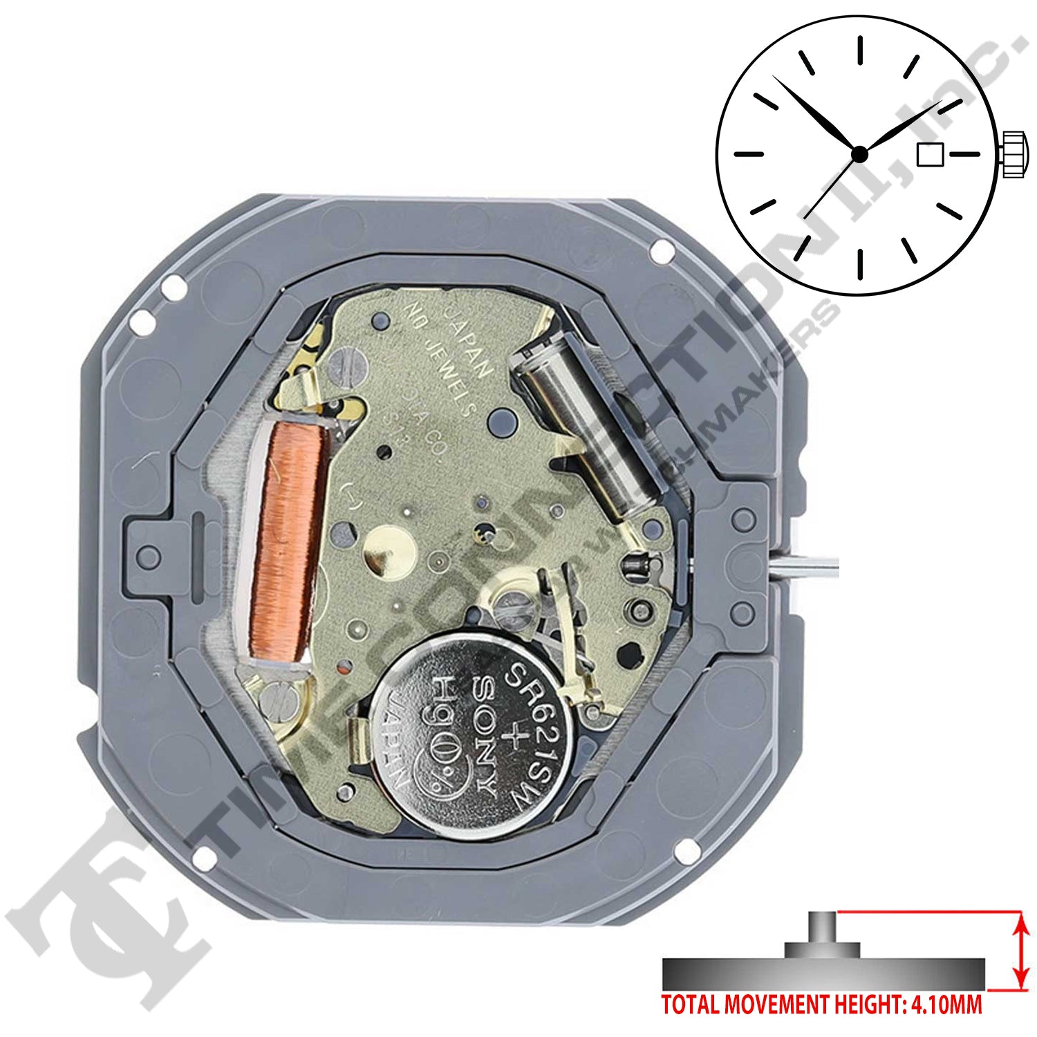 Miyota/Citizen LTD 1S13-D3 Japan Quartz Movement Ht. 4.10MM