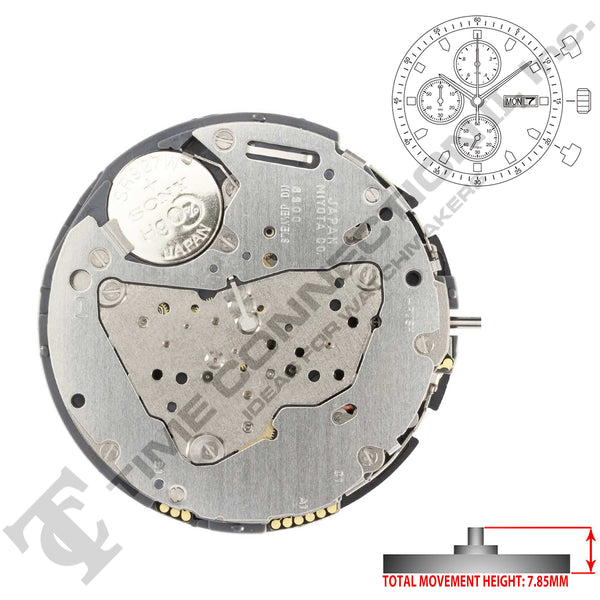 Miyota/Citizen LTD 6S00  Japan Quartz Movement Ht. 7.85MM