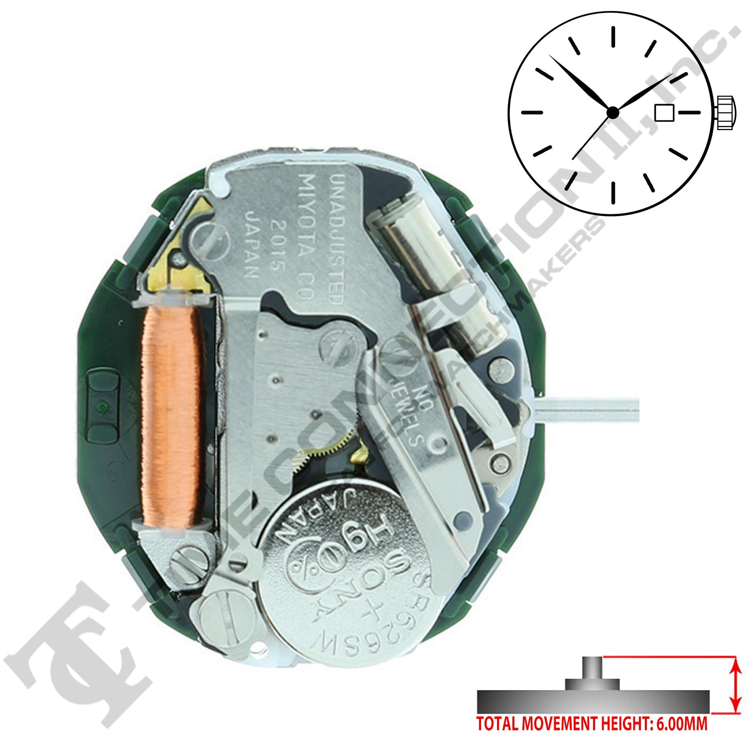 Miyota/Citizen LTD 2015-D3 Japan Quartz Movement Ht. 6.00MM