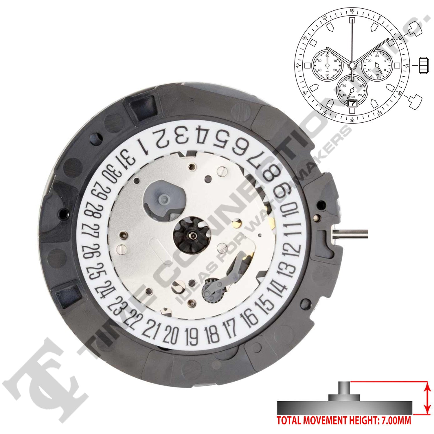 Miyota/Citizen LTD 0S20 3 Hands Japan Quartz Movement Ht. 7.00MM (Various Dates)