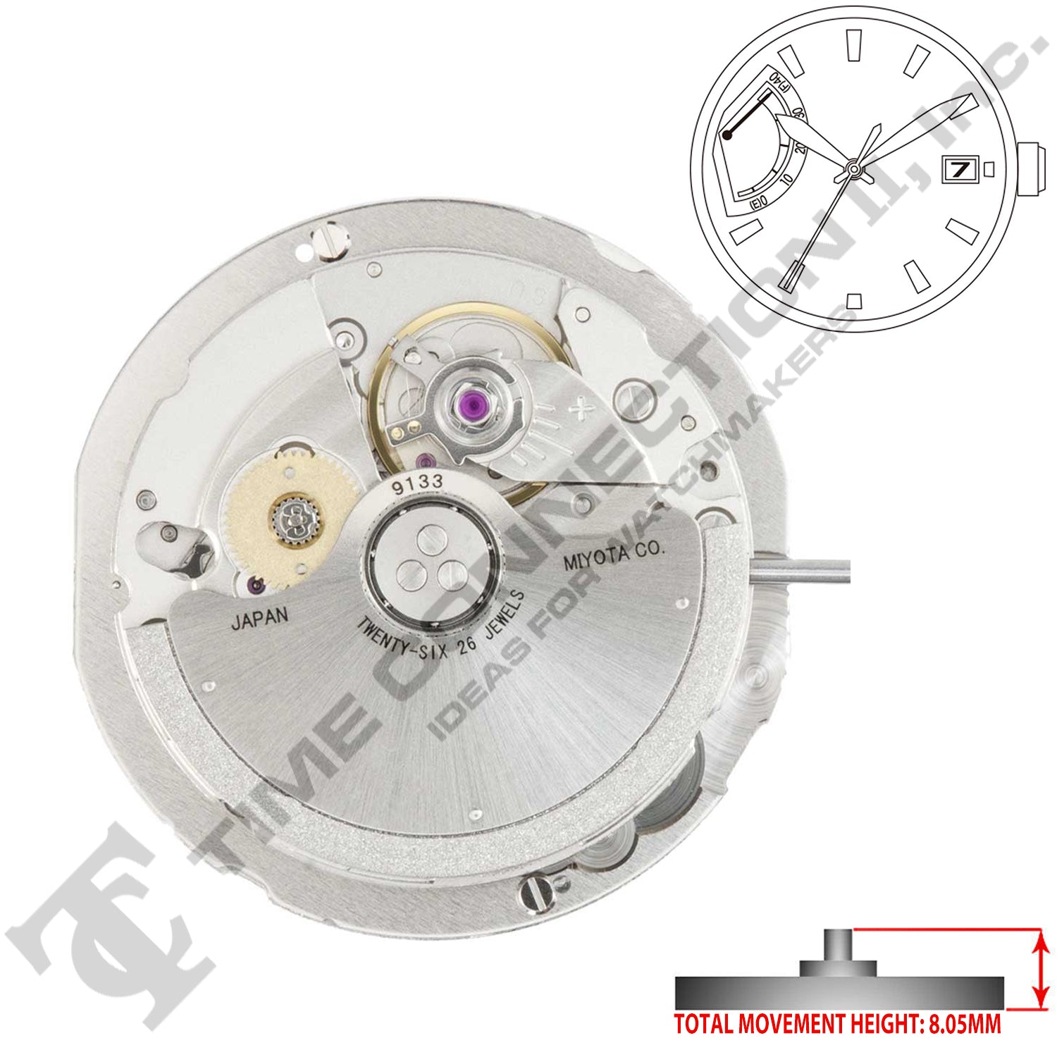 Miyota/Citizen LTD 9133 Japan Automatic Movement Ht.