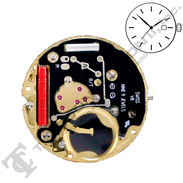 ETA 256.461 3 Hands Swiss Made Quartz Movement Ht.