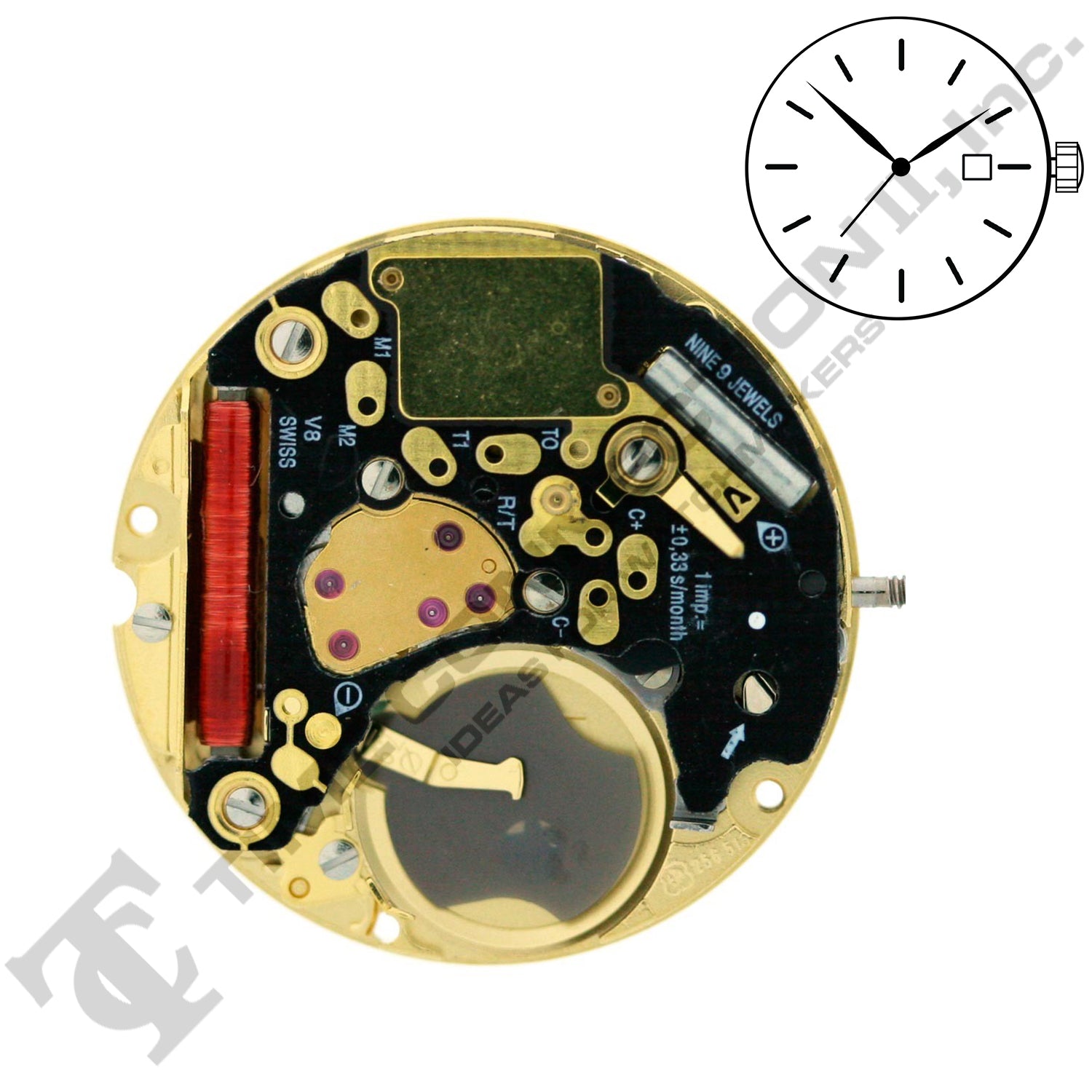 ETA 256.513 3 Hands Swiss Made Movement Ht.