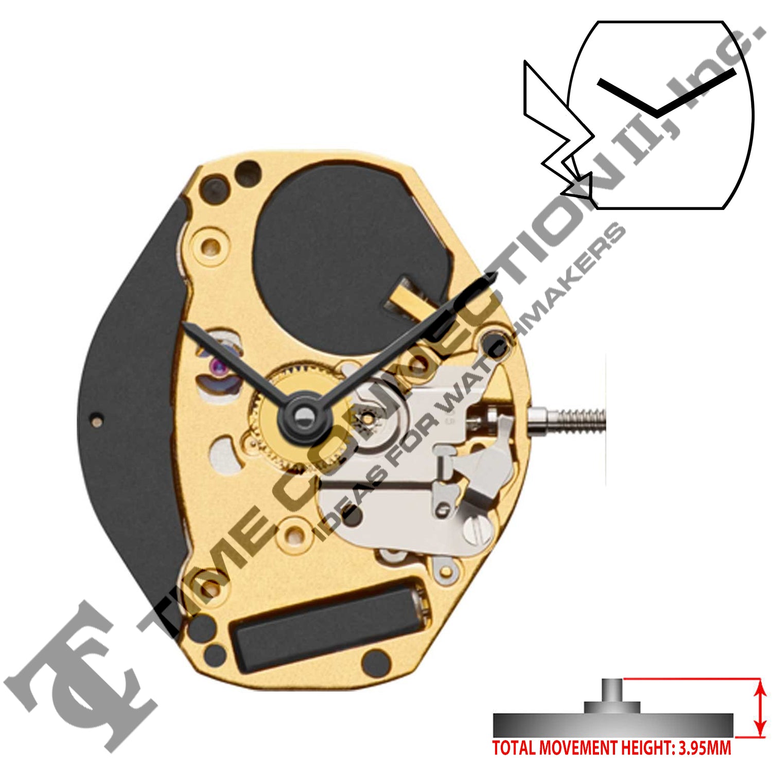 ETA 902.002 2 Hands Swiss Made Quartz Movement Ht. 3.45MM