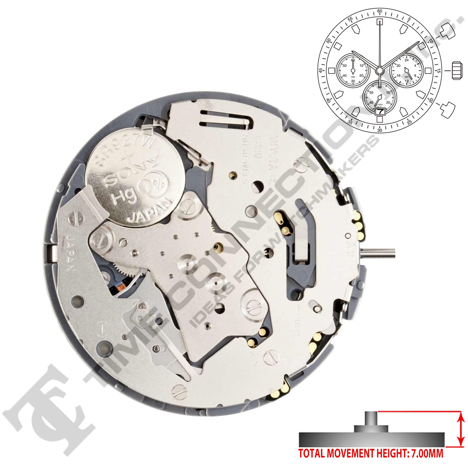 Miyota/Citizen LTD 0S20 3 Hands Japan Quartz Movement Ht. 7.00MM (Various Dates)