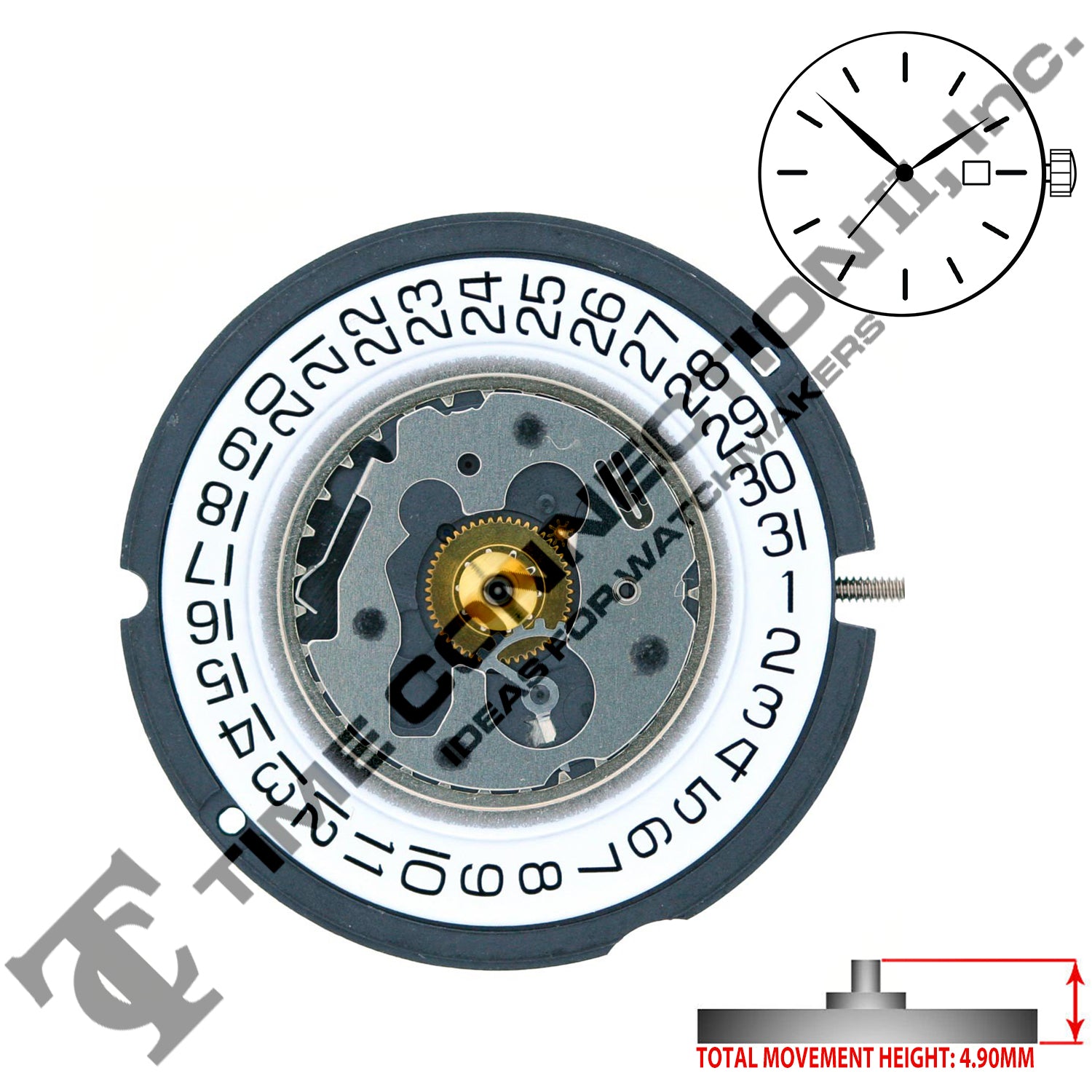 ETA 804.114 3 Hands Swiss Parts Quartz Movement Ht. 4.90MM (Various Dates)