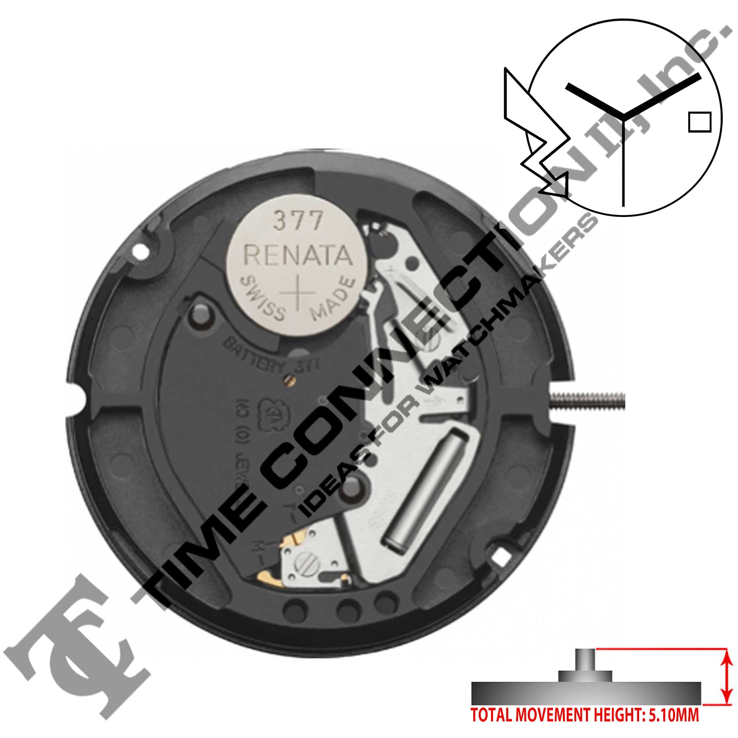 ETA 804.112 3 Hands Swiss Made Quartz Movement Ht. 5.10MM