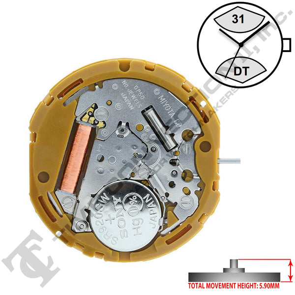Miyota/Citizen LTD GP50 Japan Quartz Movement Ht. 5.90MM